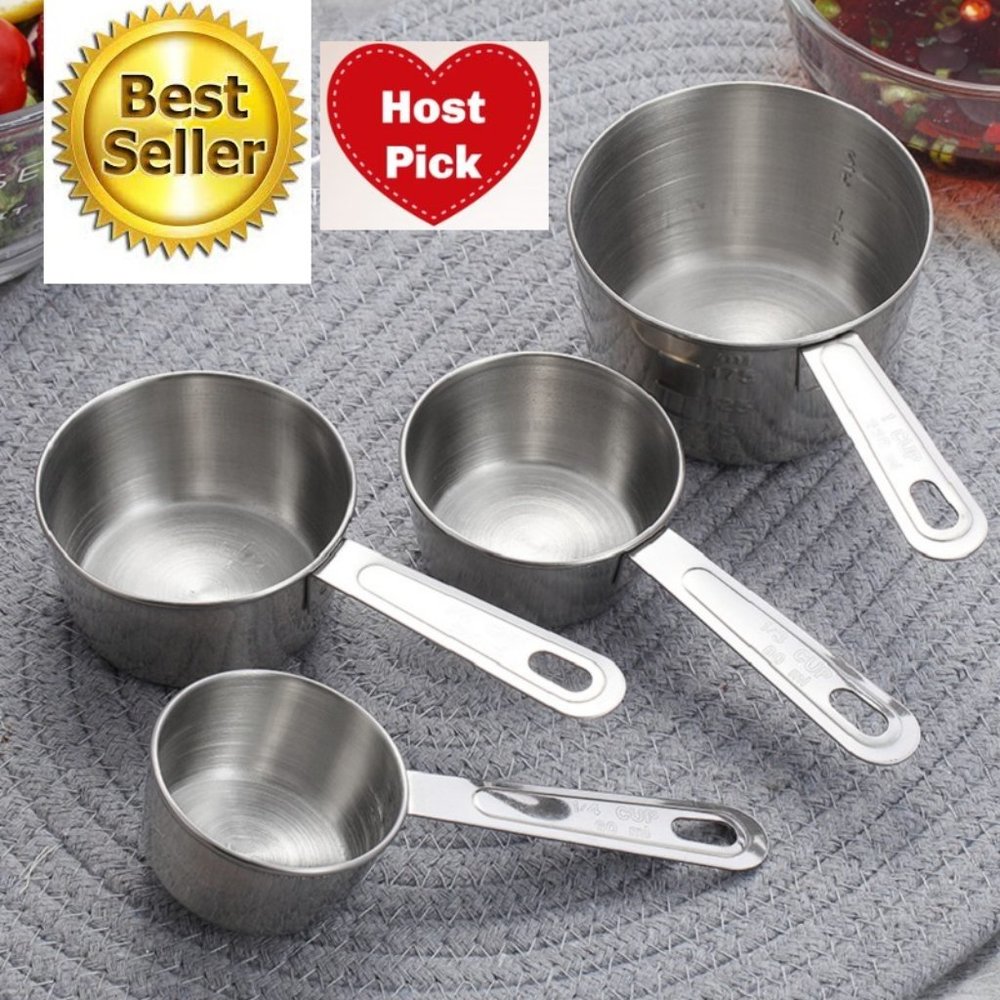 Stainless Steel Measuring Cups 4 Piece Set - for solids